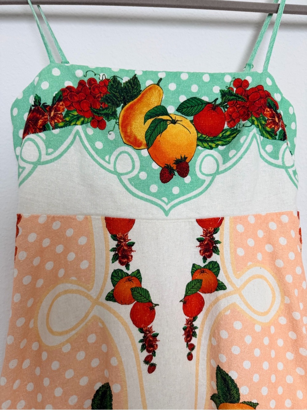 Caroline Constas Fruit-Print Maxi Linen Cotton Dress Size XS - Picture 7 of 14